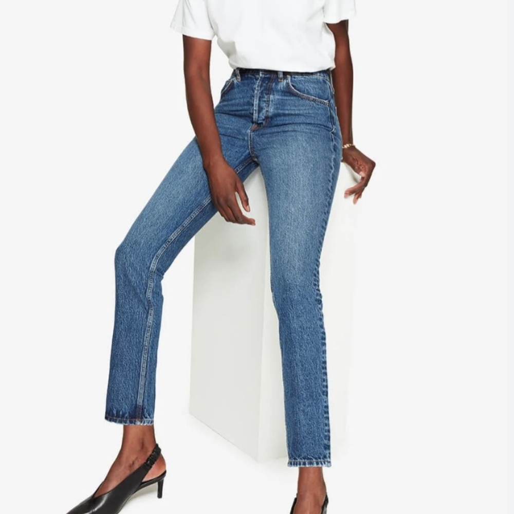 NWT Anine Bing Sonya Jeans in Mid Indigo
